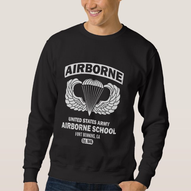 Im Flugzeug School Fort Benning Est 1940 Fallschir Sweatshirt (Vorderseite)