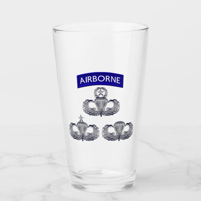 Im Flugzeug Tab & Paratrooper-Jump-Wings Glas (Vorderseite)