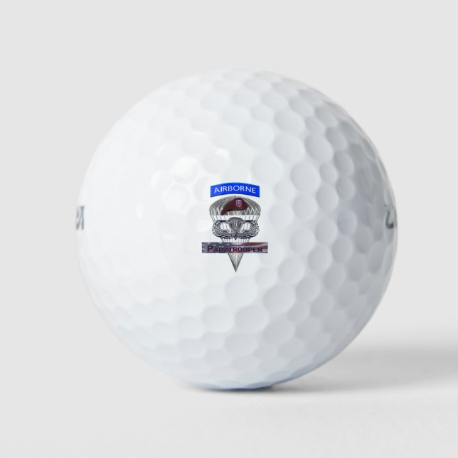 Im Flugzeug Tab Steel Paratrooper Jump Wings Golfball (Vorderseite)
