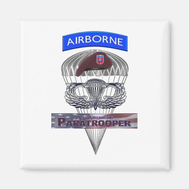 Im Flugzeug Tab Steel Paratrooper Jump Wings Magnet (Vorne)