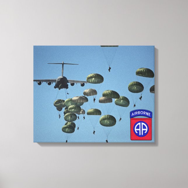 im Flugzeug Veteranen der 82. Leinwanddruck (Vorderseite)