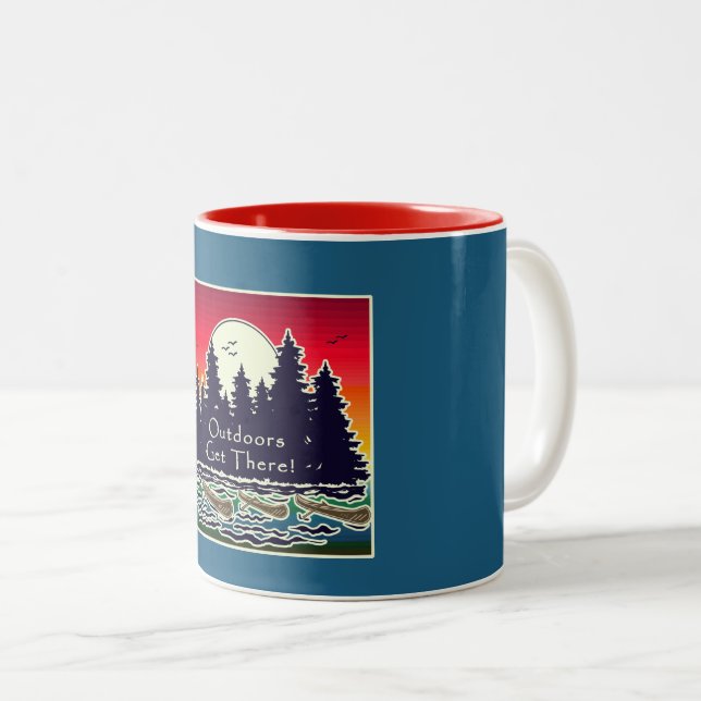Im Freien gibt es Kanus Zweifarbige Tasse (VorderseiteRechts)