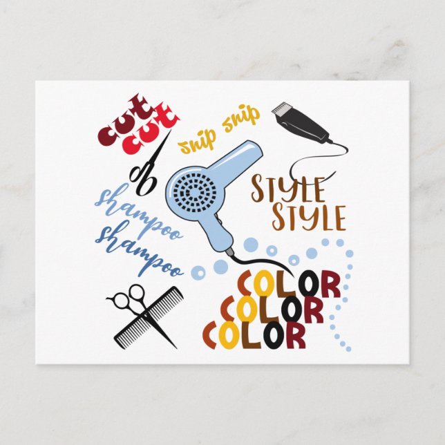 Im Friseursalon Postkarte (Vorderseite)