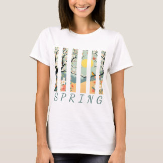 Im Frühling scheint die Sonne, die Bäume blühen. T-Shirt