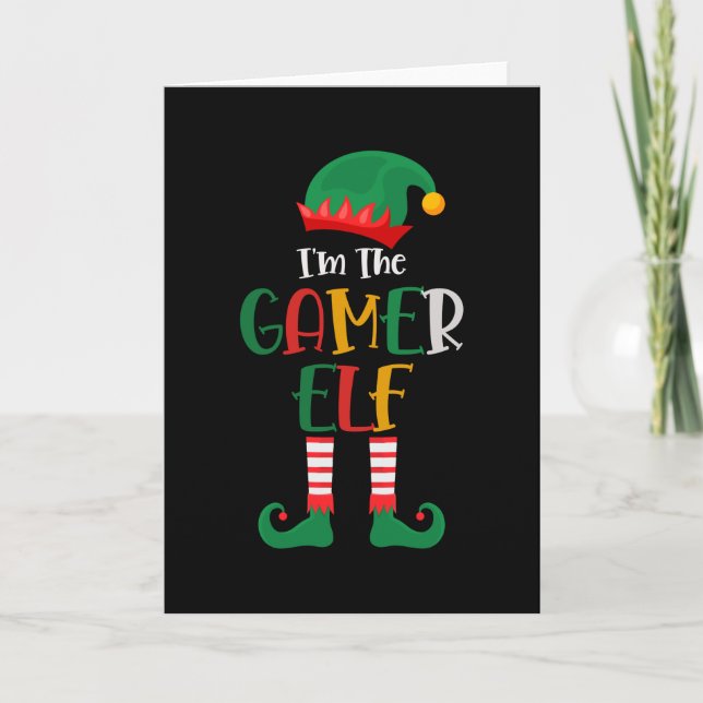 Im Gamer Elf passt Weihnachten ins Spiel Karte (Vorderseite)