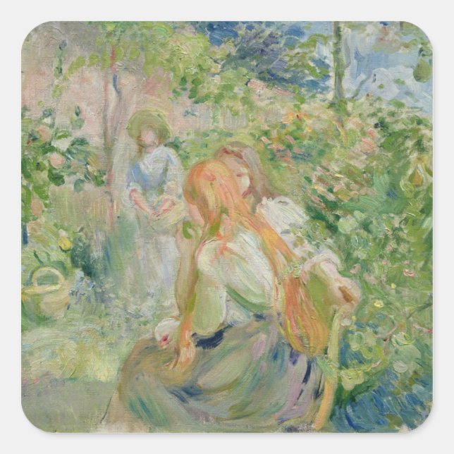 Im Garten bei Roche-Plate, 1894 Quadratischer Aufkleber (Vorderseite)