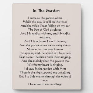 Im Garten Hymn Plaque Fotoplatte