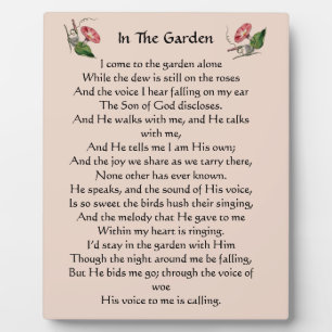 Im Garten Hymn Plaque Fotoplatte