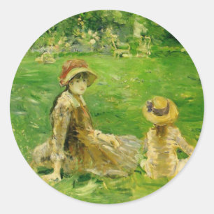 Im Garten in Maurecourt Berthe Morisot Runder Aufkleber