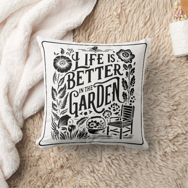 Im Garten ist das Leben besser Kissen (Decke)