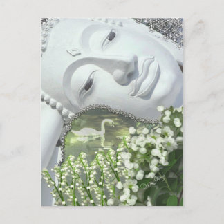 Im Garten - Quan Yin & Blume Postkarte