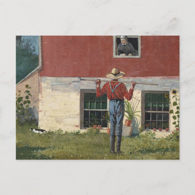 Im Garten (Rustikale Freundschaft) | Winslow Homer Postkarte (Vorderseite)
