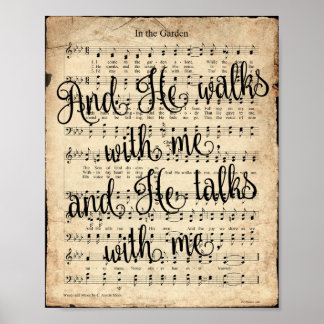 Im Garten Vintage Schrift Hymne Poster