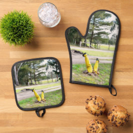 Im Garten wieder verloren Ofenhandschuh & Topflappen-Set