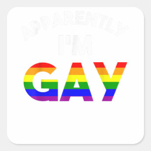 Im Gay Pride Stuff LGBTQ Funny Rainbow scheinbar Quadratischer Aufkleber