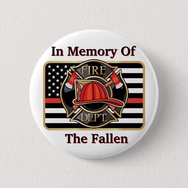 Im Gedächtnis der Schaltfläche "Feuerwehrleute" Button (Vorderseite)