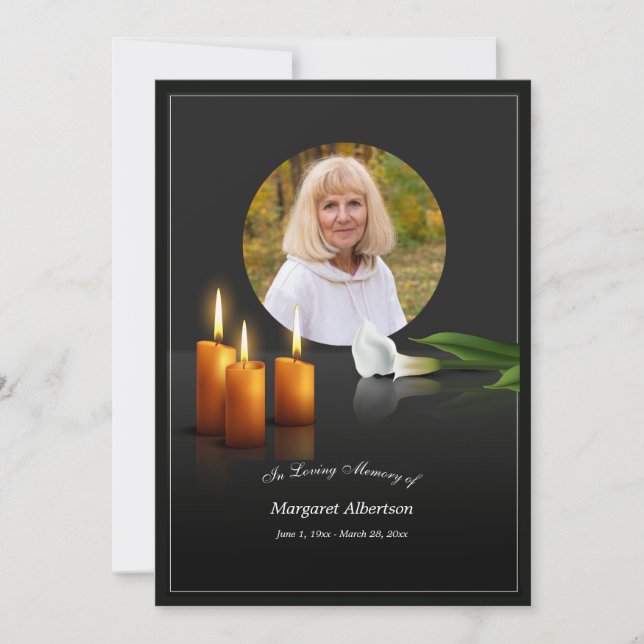 Im Gedächtnis Foto Flat Danke Karte (Vorderseite)