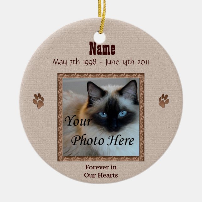 Im Gedächtnis Ihrer Katze - Benutzerdefiniertes Me Keramik Ornament (Vorne)