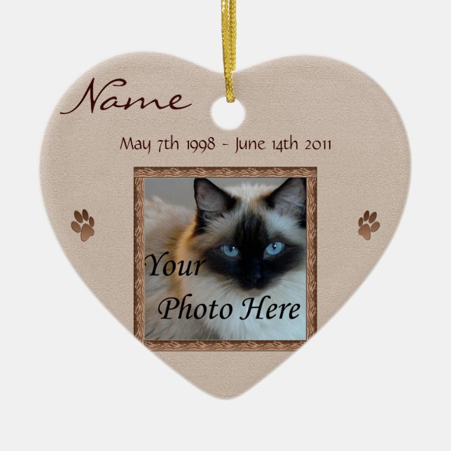 Im Gedächtnis Ihrer Katze - Benutzerdefiniertes Me Keramik Ornament (Vorne)