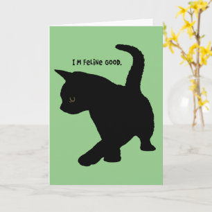 Im Gefühl gutes Zitat Niedliche Baby Cat Silhouett Karte