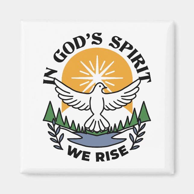 Im Geist Gottes erwachen wir - Glaube und Freiheit Magnet (Vorne)