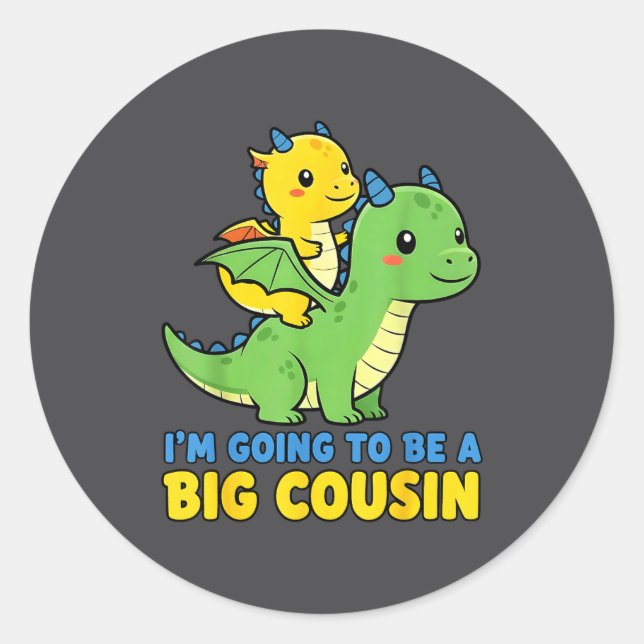 I'm Going To Be A Big Cousin Baby Reveal 2026 Drag Runder Aufkleber (Vorderseite)