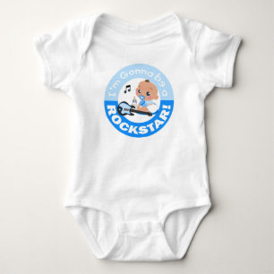Im Gonna be Rockstar Blue African Baby Bodysuit Strampler