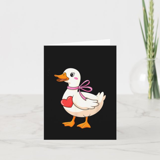 I'm Goosey For You Coquette Valentine Goose  Karte (Vorderseite)