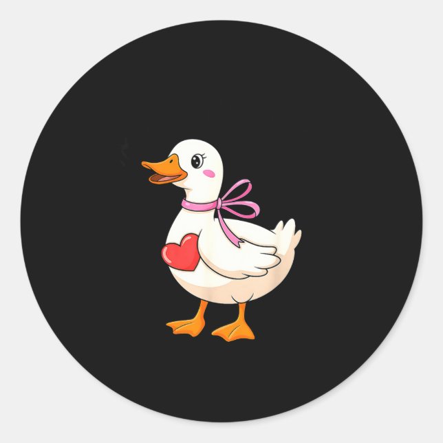 I'm Goosey For You Coquette Valentine Goose  Runder Aufkleber (Vorderseite)