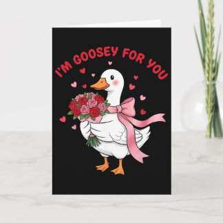 Im Goosey For You Silly Goose Flower Bouquet Valen Karte