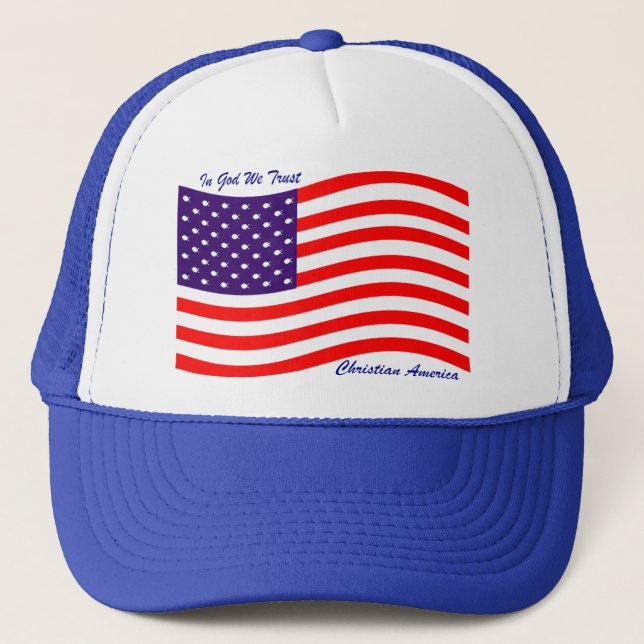 Im Gott vertrauen wir ~ christlichem Amerika Truckerkappe (Vorderseite)