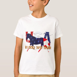 Im Gott wir Vertrauen-Patriotisches Pferd T-Shirt