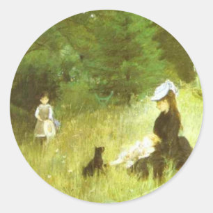 Im Gras Runder Aufkleber