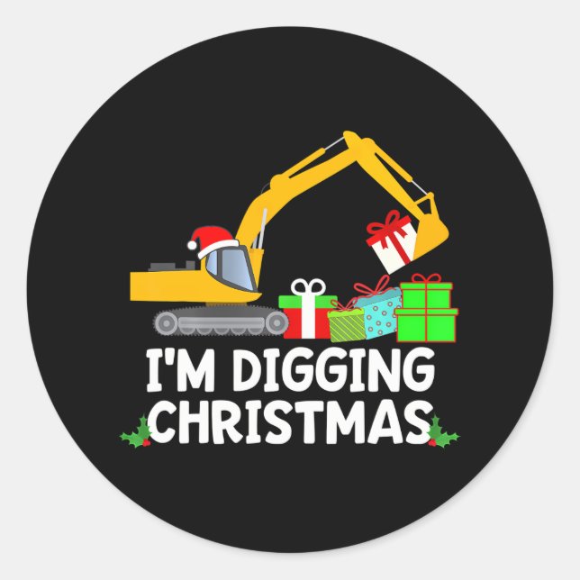 Im Gravur des Weihnachtsliegewagenwagens Runder Aufkleber (Vorderseite)