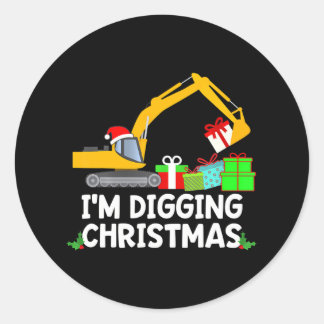 Im Gravur des Weihnachtsliegewagenwagens Runder Aufkleber