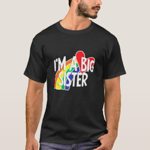 Im großen Sister farbenfrohe Regenbogen-Liebe Herz T-Shirt