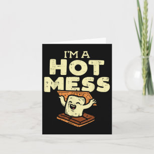 Im heißen Mess Smore Funny Camping Bonfire Marshma Karte