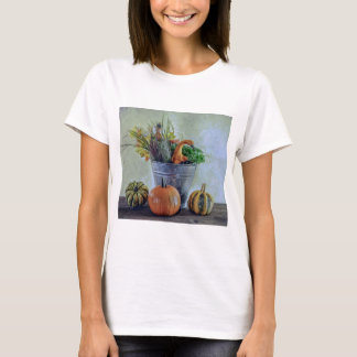 Im Herbst noch Leben mit Kürbis, Blume T-Shirt