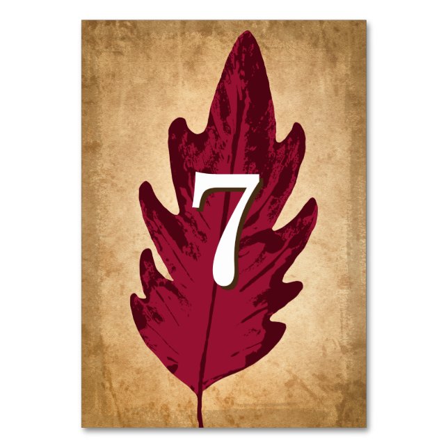 Im Herbst verbleiben rustikale Hochzeit im Herbst- Tischnummer (Rückseite)