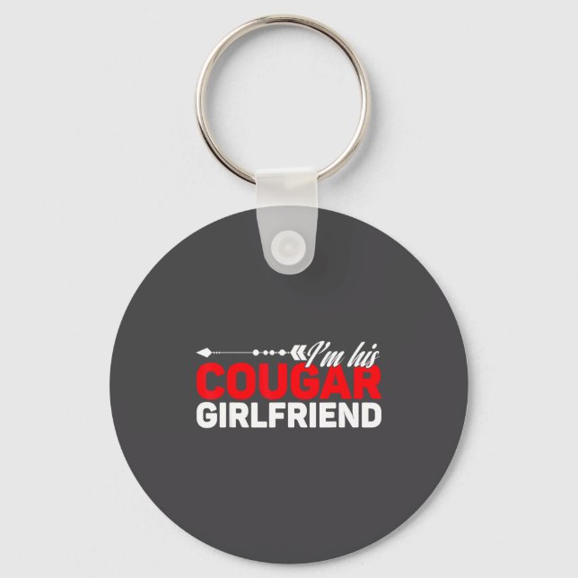 I'm His Cougar Girlfriend Funny Matching Couples Q Schlüsselanhänger (Vorderseite)