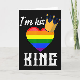 Im His King - Lgbtq Regenbogenherz Schwuler Freund Karte