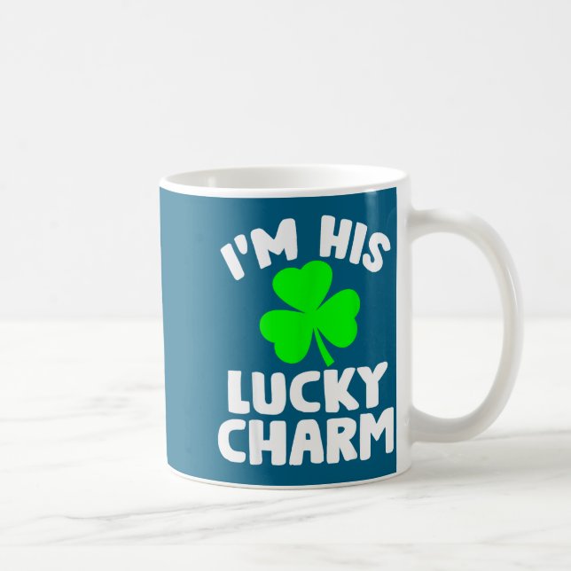 I'm His Lucky Charm Funny Couples St Patrick's Day Kaffeetasse (Rechts)