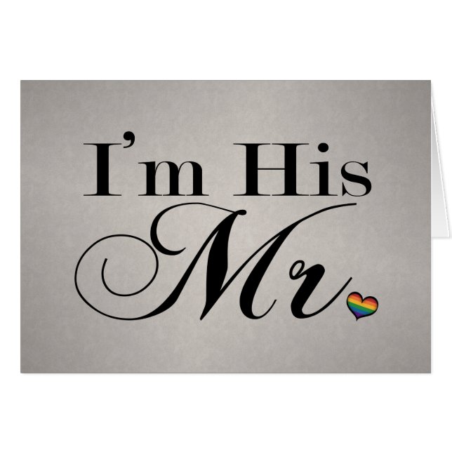 I'm His Mr. Gay Pride Typography w/ Rainbow Heart (Vorderseite (Horizontal))