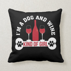 Im Hundewein-Art des Mädchen-Hundewein-Mädchens Kissen