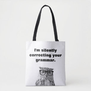 Im Ihren lustigen Eulenvogel der Grammatik still Tasche