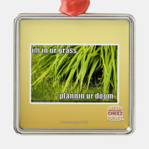im in ur Gras Silbernes Ornament