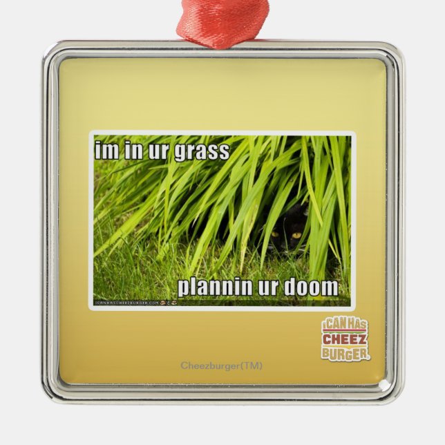 im in ur Gras Silbernes Ornament (Vorne)