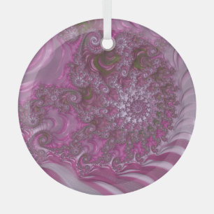 Im Inneren des Pink Nautilus Muschel Fraktal Abstr Ornament Aus Glas