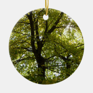 Im Inneren eines gelben Ahornbaums Herbst Keramik Ornament