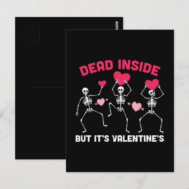 Im Inneren tot, aber es ist Valentinin Postkarte (Vorne/Hinten)